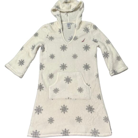 NWOT Nautica Fleece Winter Theme Hooded Pullover/Sleepwear Size Medium - Picture 1 of 8